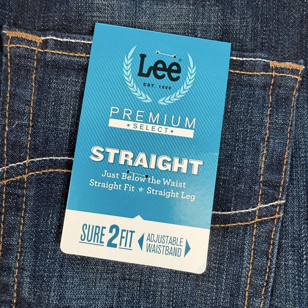 Lee Premium Select Jeans Women 18R Blue Straight Adjustable Waist Comfort 30x33 - Picture 3 of 14